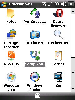 Icone de configuration SIP